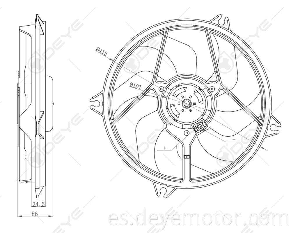 1250.G0 350W 1250F4 radiador de ventilador de refrigeración para PEUGEOT 306 PARTNER LANCIA PHEDRA CITROEN BERLINGO